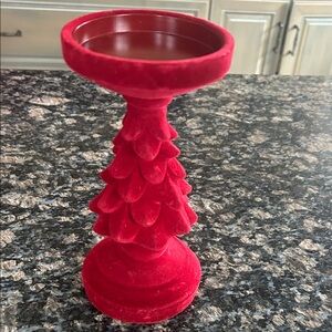 ASHLAND  RED VELVET FLOCKED CANDLE HOLDER NWT